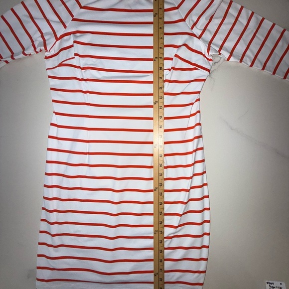 J McLaughlin Striped orange and White Dress, size medium, excellent condition - Picture 4 of 4